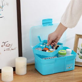 Plastic Clear Craft Storage Box With Removable Tray