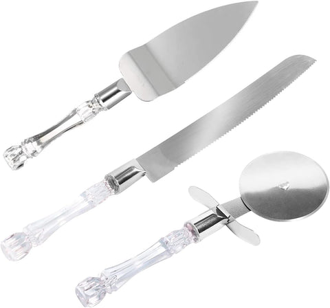 Stainless Steel Cake Knife & Server Set- 3 Pieces