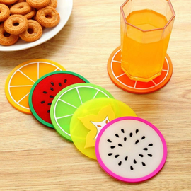 Fruits Theme Silicone Tea Coasters Mats- Pack of 6