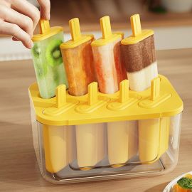 8 Grid Ice-Cream Ice Popsicle Mold Box with Cover