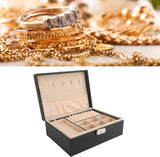 Premium Leather Double Layer Jewellery Box