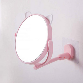 Self-Adhesive Rotatable Vanity Cat Ear Wall Mirror
