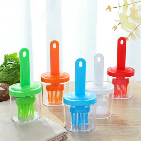 2 in 1 Silicone Oil Bottle with Brush