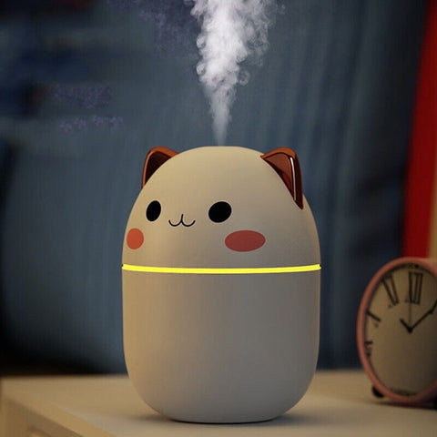 Cute Cat Portable Air and Aroma Humidifier with Night Light